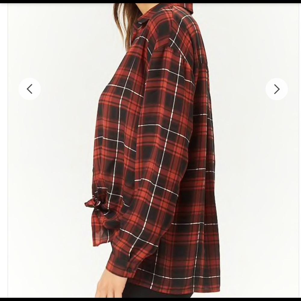 Hi-Low Tie Front Plaid Top